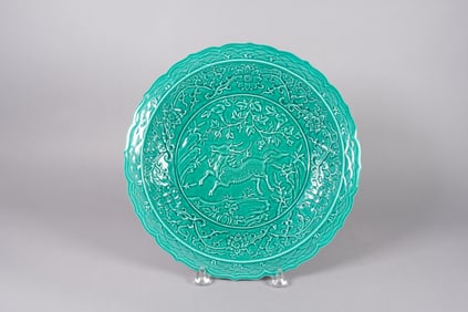 Chinese fine green charger plate