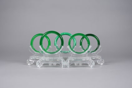 Lots Chinese apple green bangles