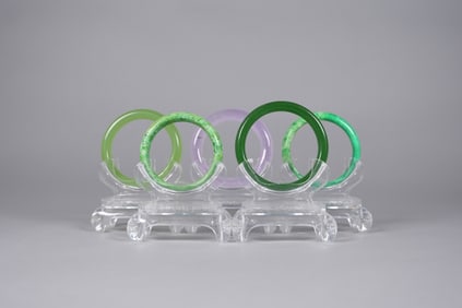 Lots Chinese apple green bangles