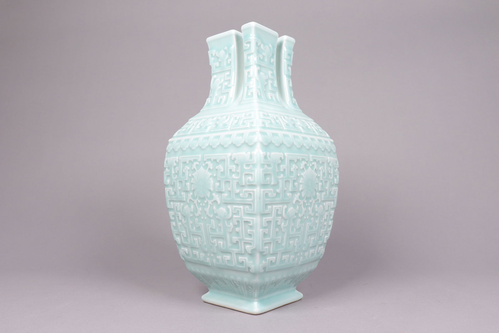 Chinese fine celadon vase: Chinese fine celadon vase, from an estate. H: 12.5" x W: 6."