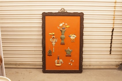 Chinese heavy jade inlaid panel