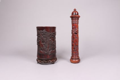 Lots Chinese wood carvings