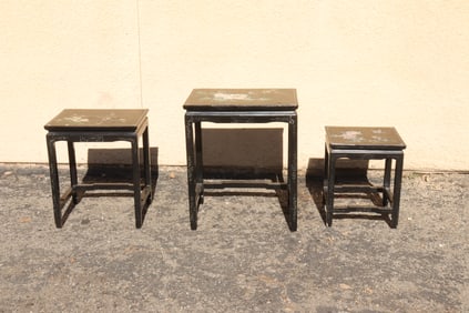 Lots Asian inlaid table