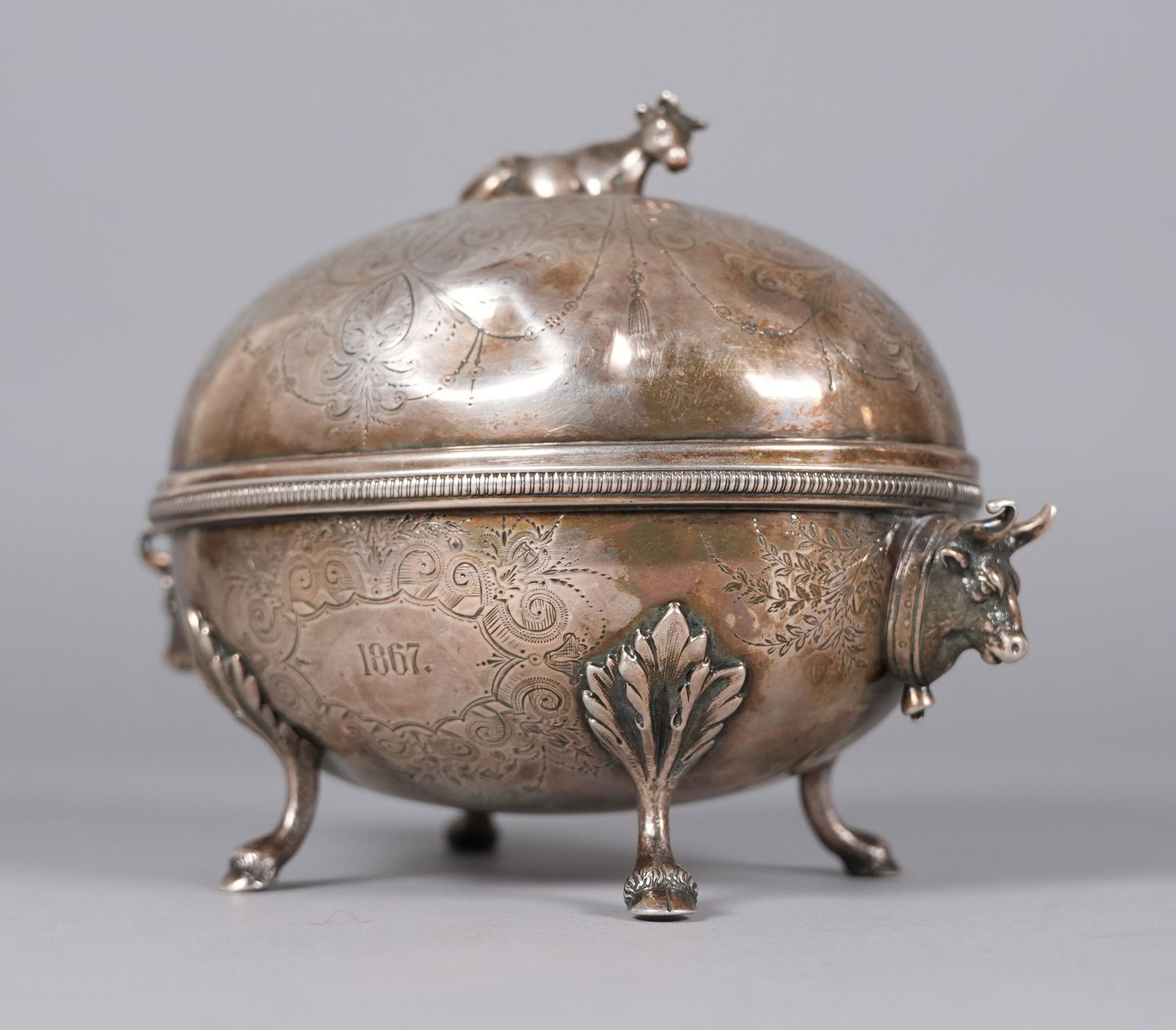 Antique sterling 1867 food warmer (1 of 9)