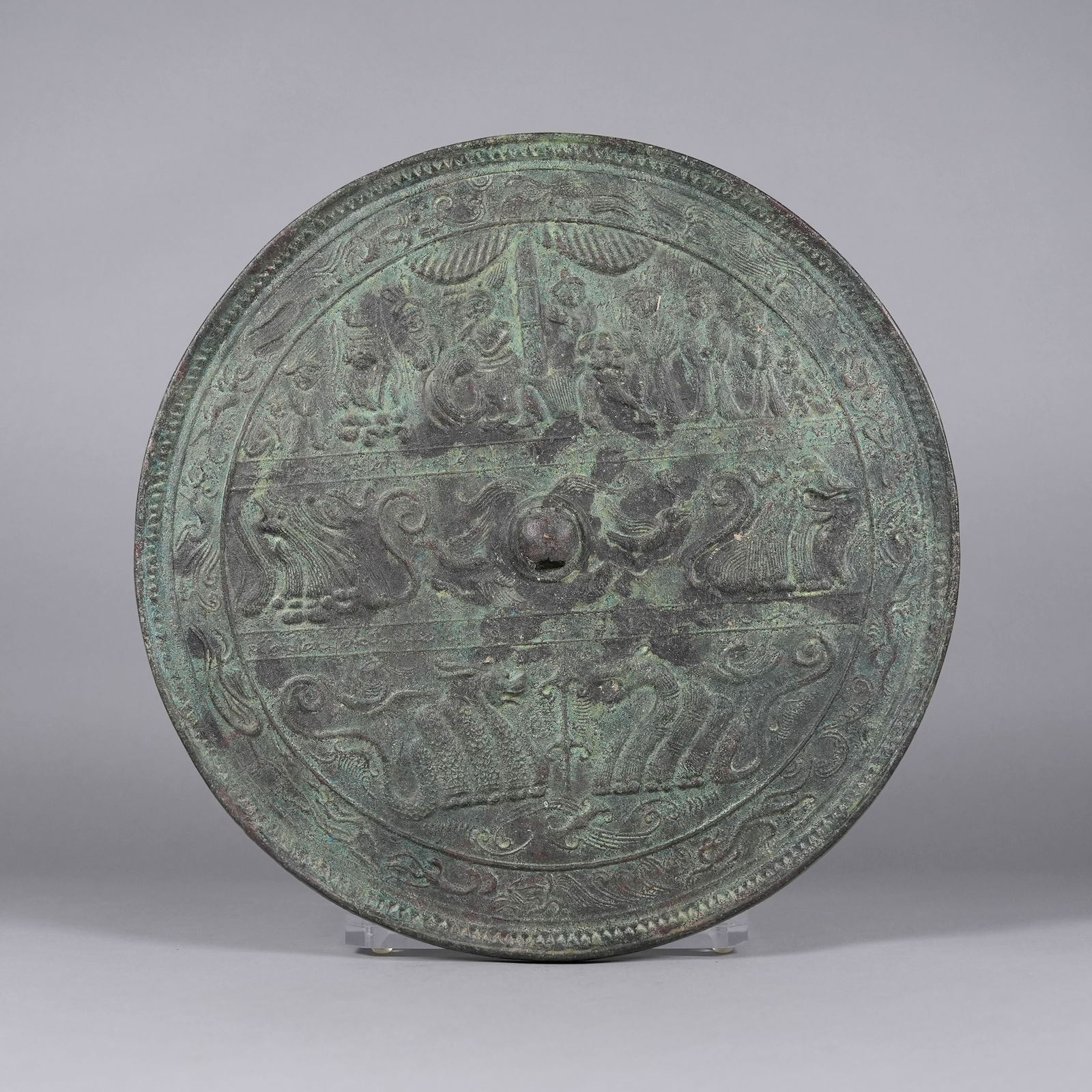 Chinese large bronze mirror (1 of 8)