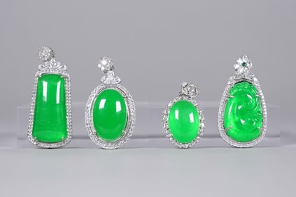 Lots Chinese apple green pendant