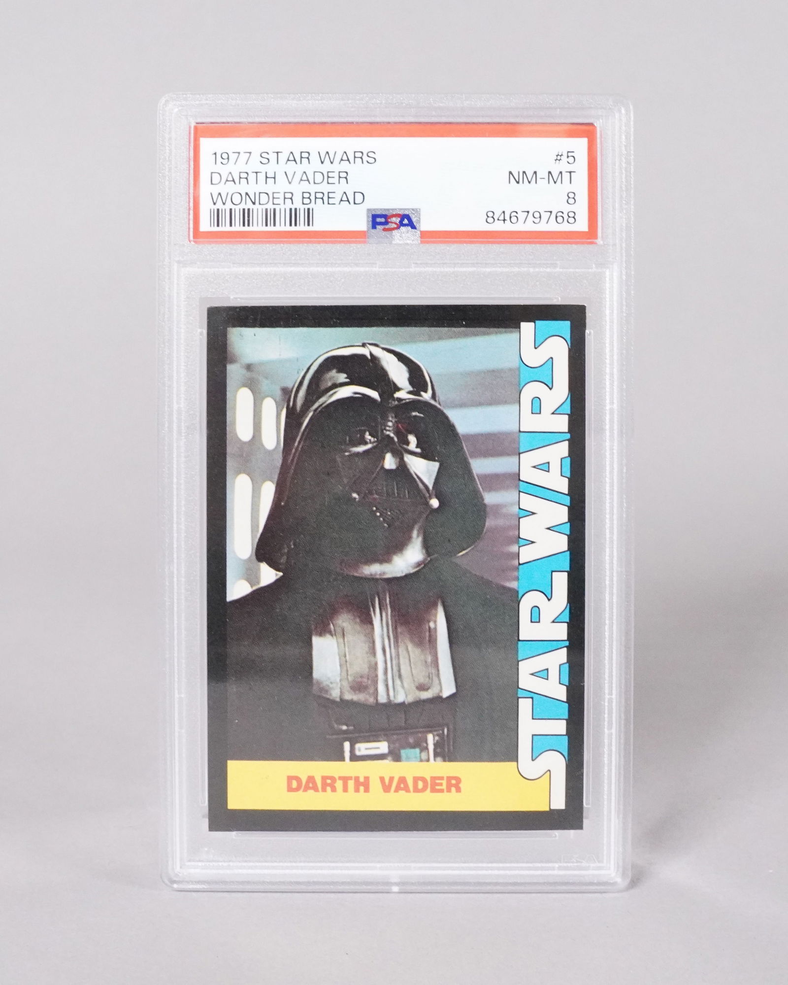 1977 Star Wars Darth Vader card PSA 8: 1977 Star Wars Darth Vader card, PSA 8.