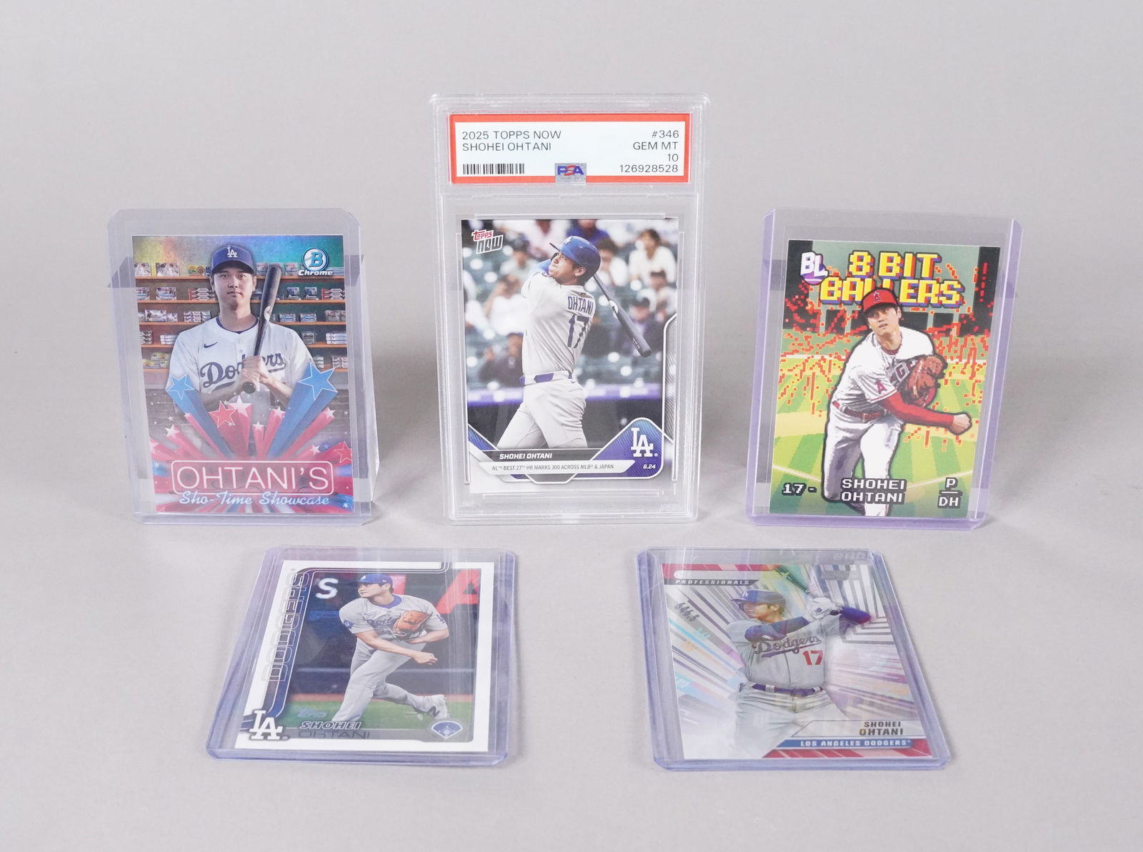Lots Shohei Ohtani cards PSA 10: Lots Shohei Ohtani cards, one is graded PSA 10.