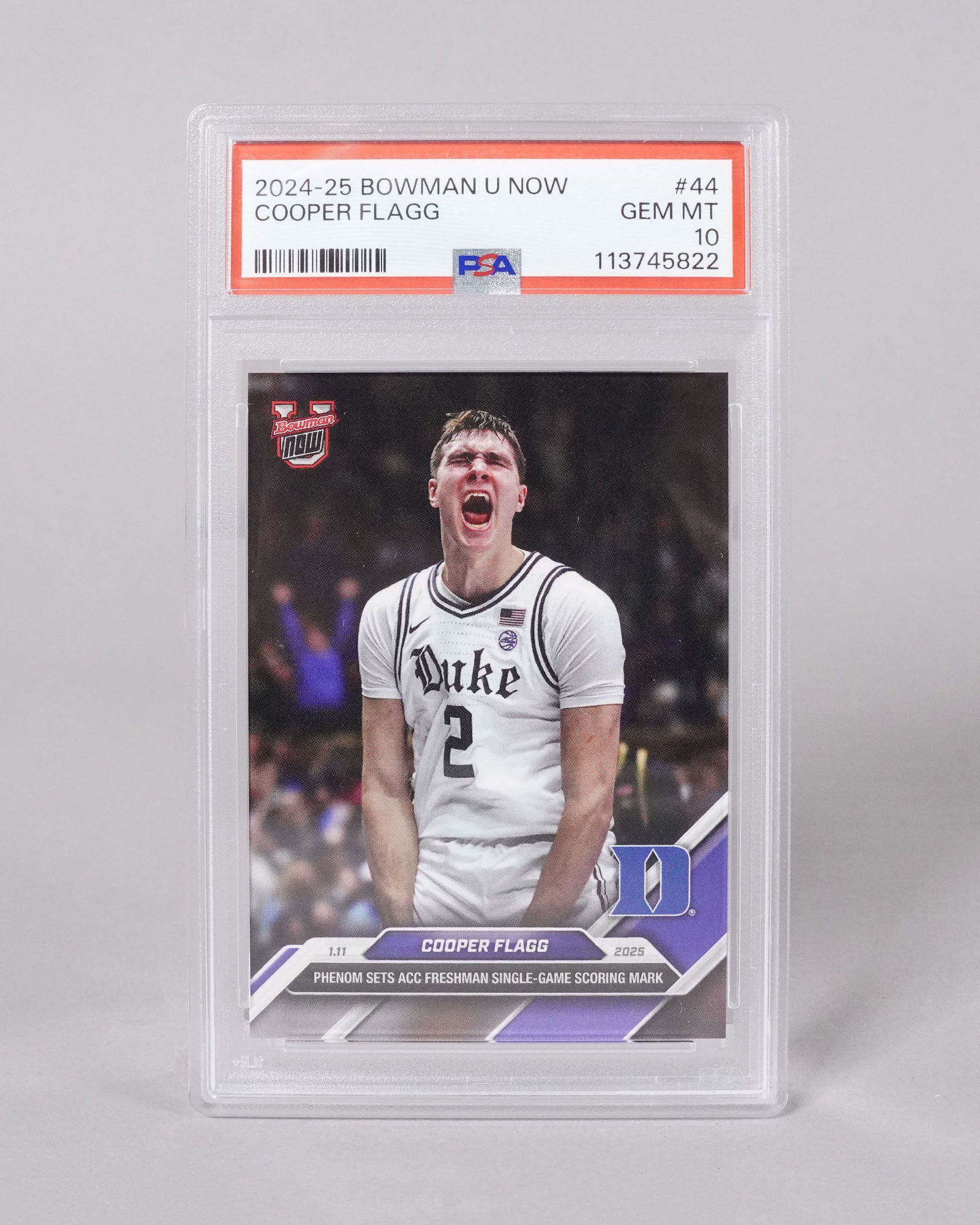 2024-25 Cooper Flagg rookie card PSA 10: 2024-2025 Cooper Flagg rookie card, PSA 10.