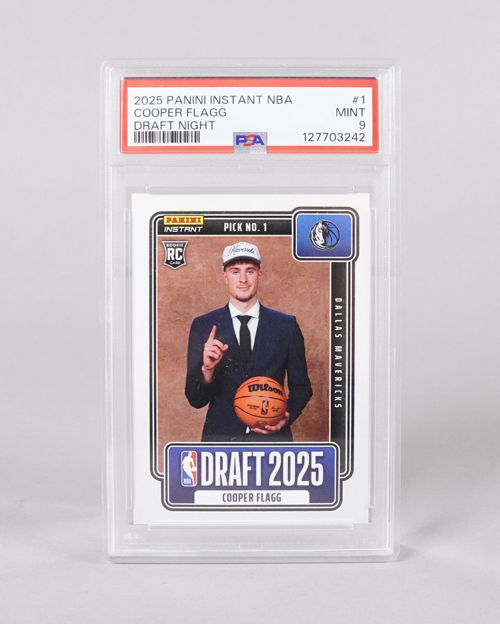 2025 Cooper Flagg rookie card PSA 9: 2025 Cooper Flagg rookie card, PSA 9.