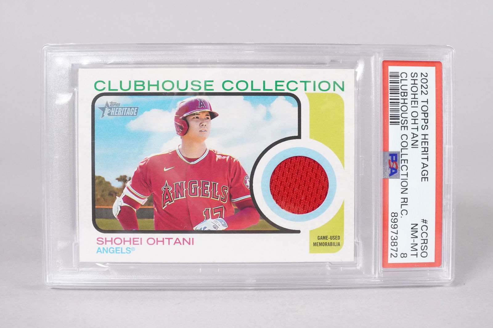 2022 Shohei Ohtani jersey relic card PSA: 2022 Shohei Ohtani jersey relic card, PSA 8.