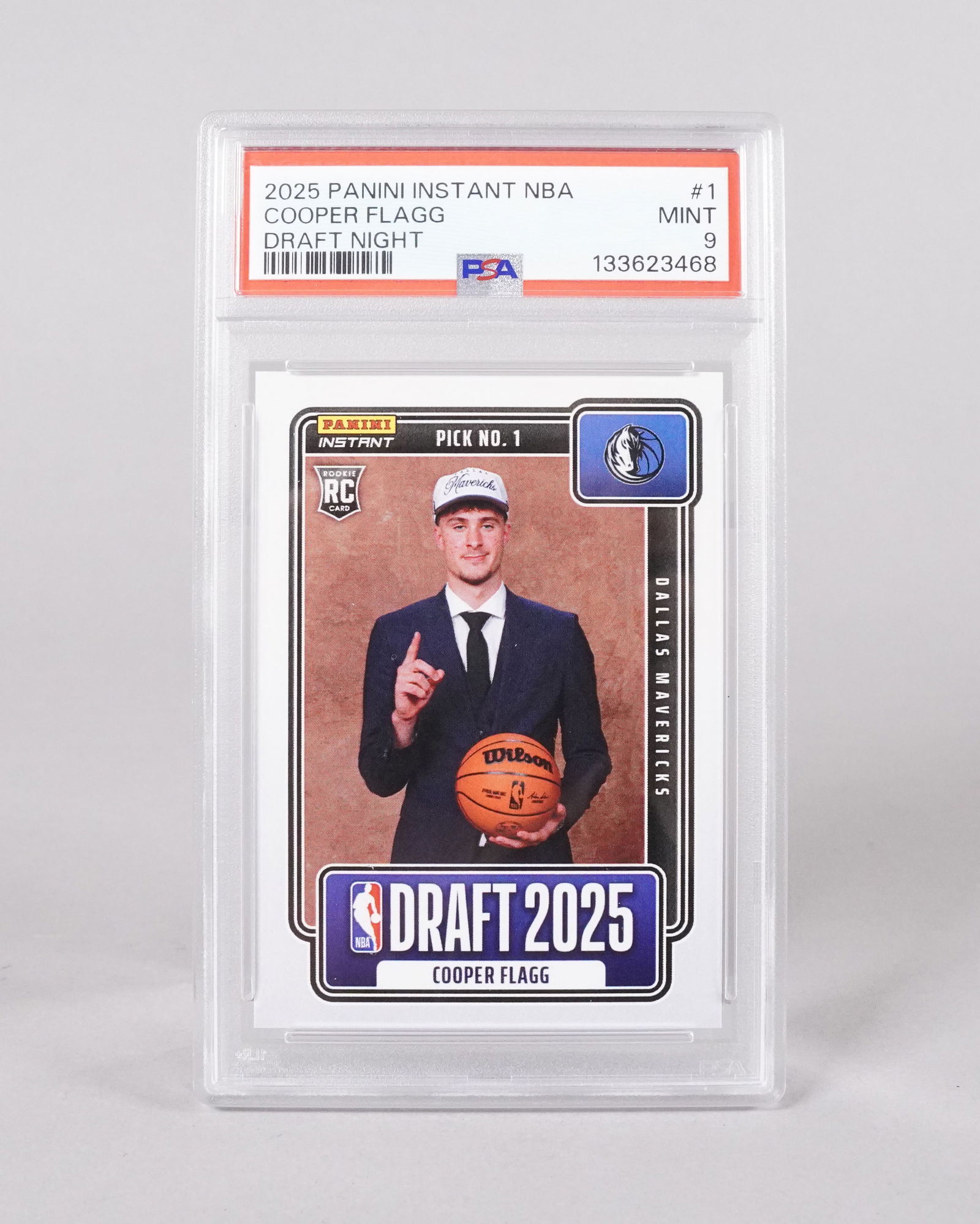 2025 Cooper Flagg rookie card PSA 9: 2025 Cooper Flagg rookie card, PSA 9.