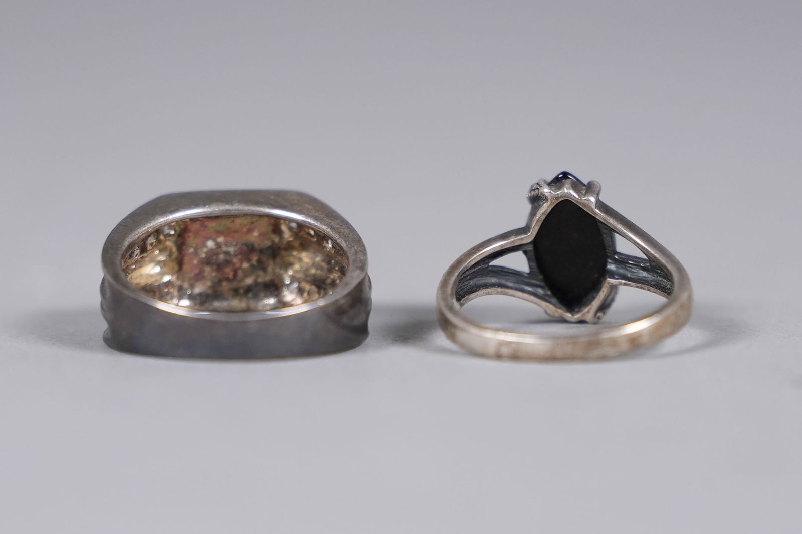 Lots silver diamond ring estate - 3