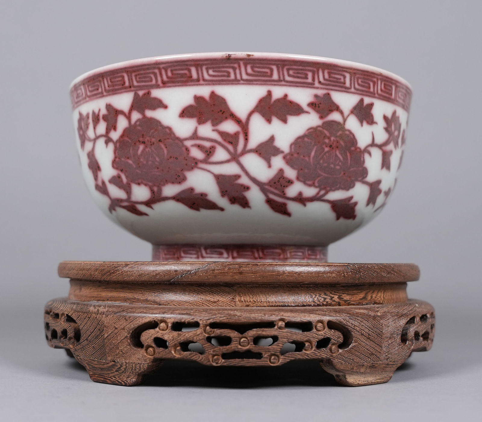 Chinese copper red bowl: Chinese large copper red bowl. H: 4" x W: 8."