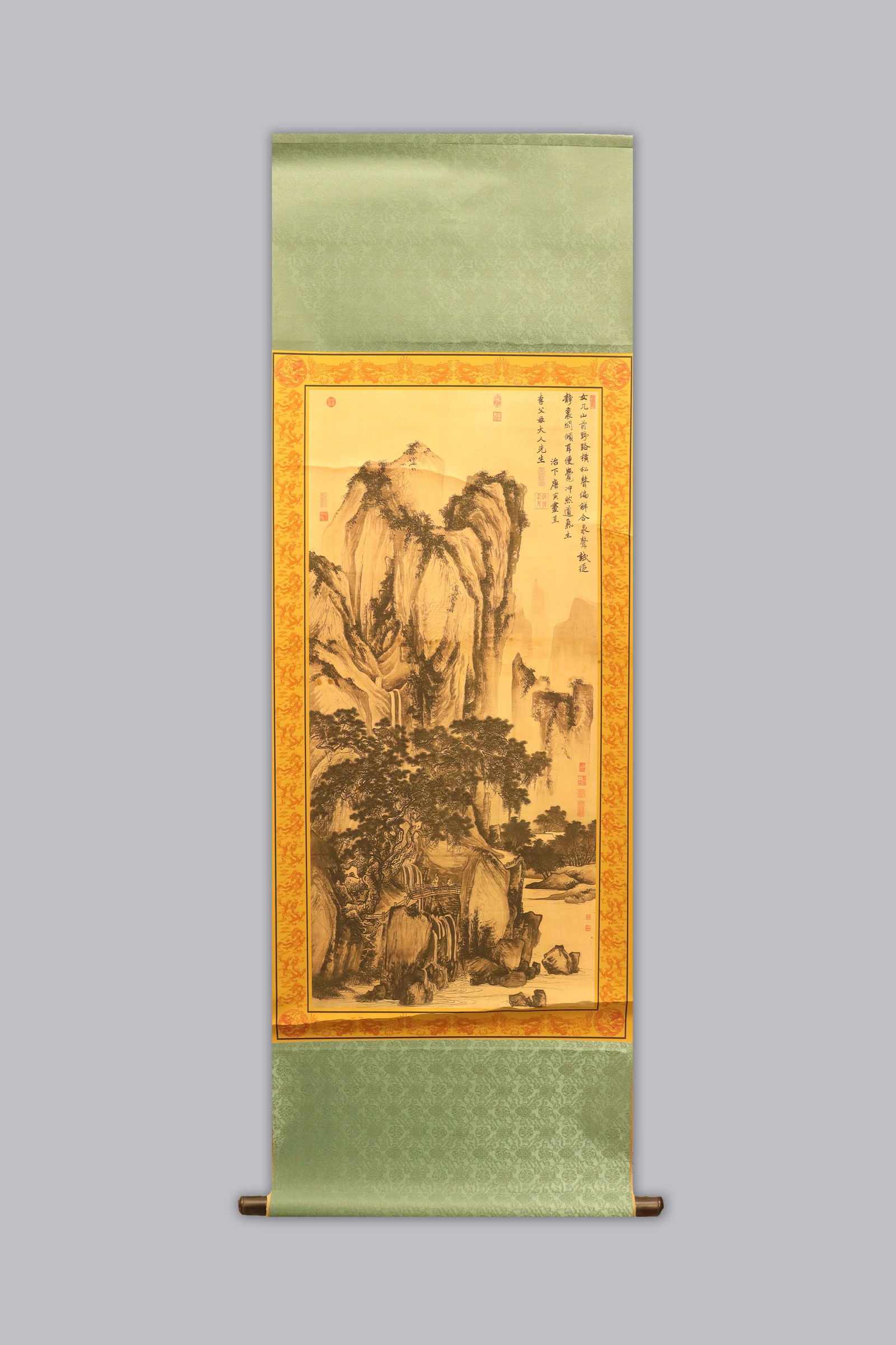 Chinese long painting scroll in box (1 of 5)