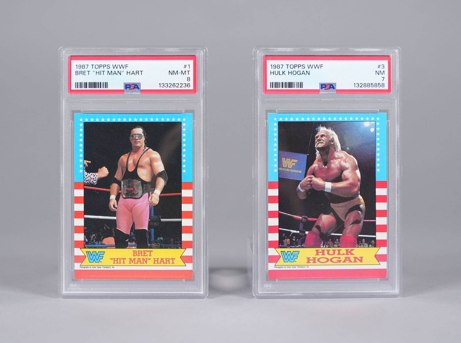 2 1987 WWF graded cards PSA: 2 1987 WWF graded cards, PSA.