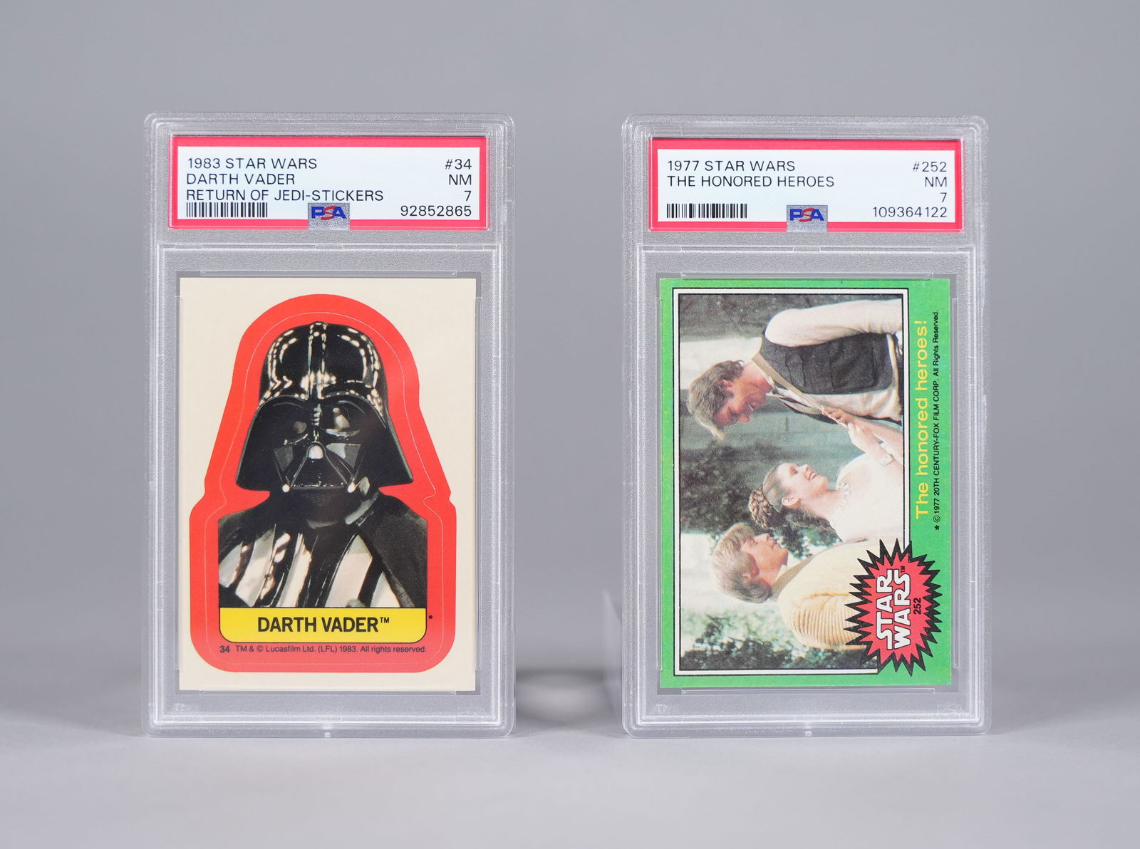 2 Star Wars cards PSA graded: 2 Star Wars card, PSA graded.