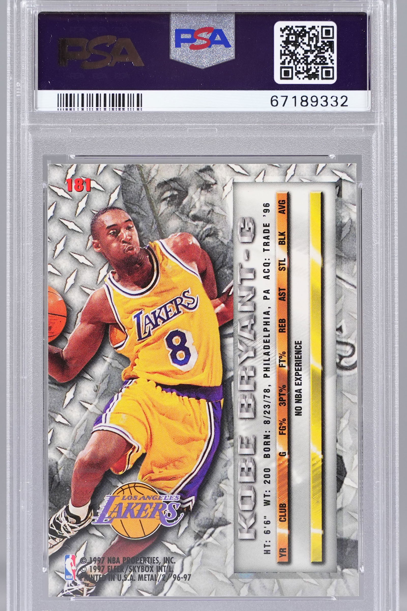 1996 Kobe Bryant Fleer PSA 9 - 4