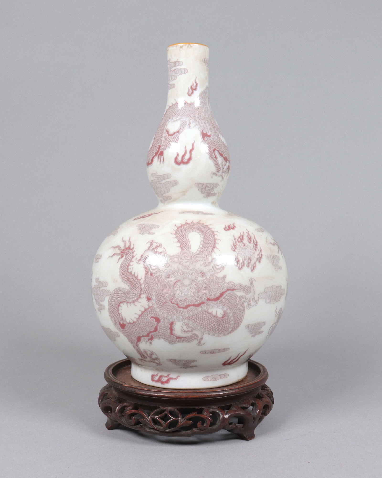 Chinese tall dragon gourd vase (1 of 7)
