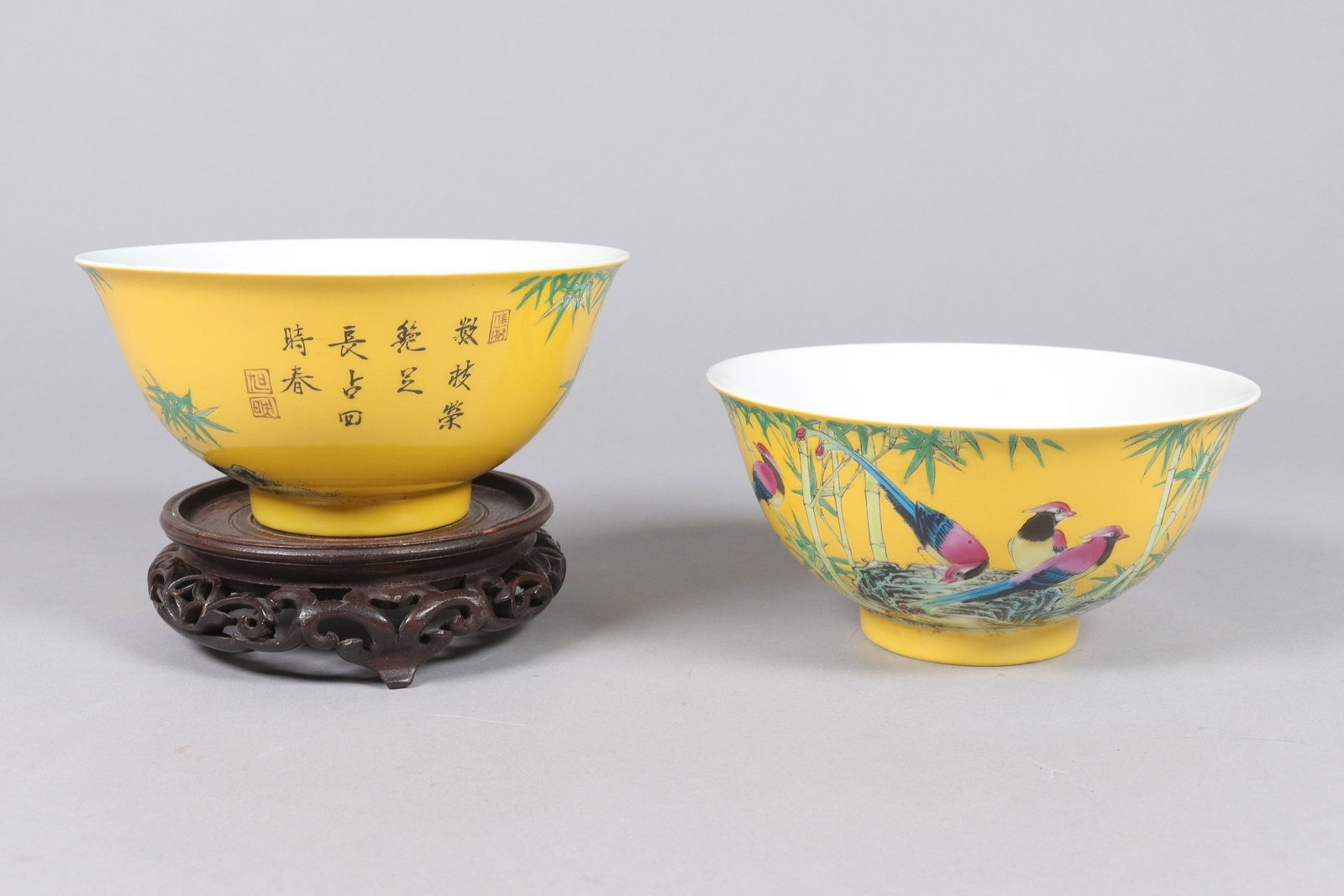 Lots Chinese fine yellow bowls (1 of 6)