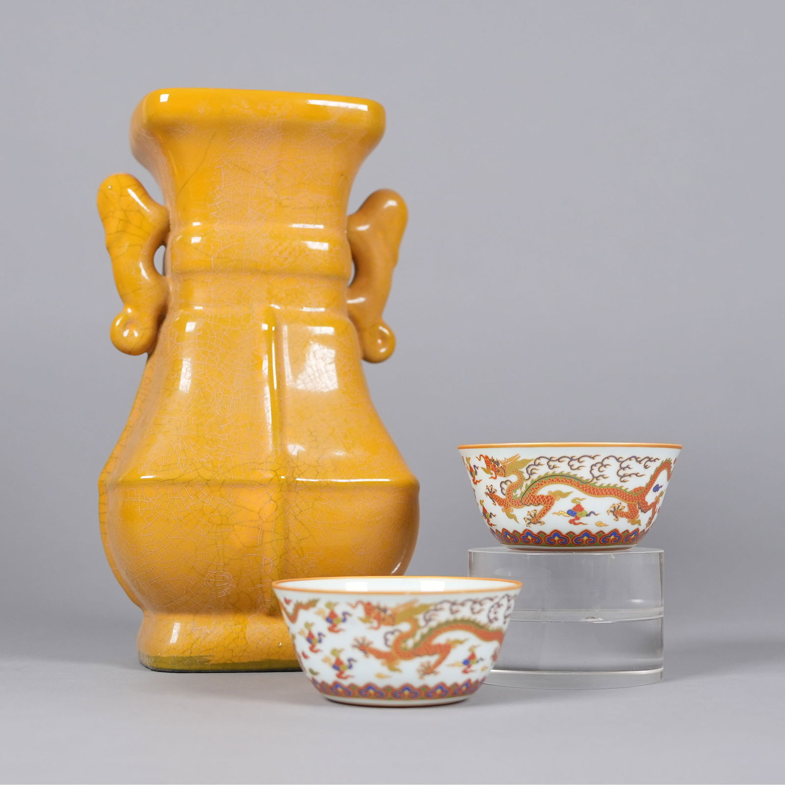 Lots Chinese fine porcelains: Lots Chinese fine porcelains, largest H: 9" x W: 5."