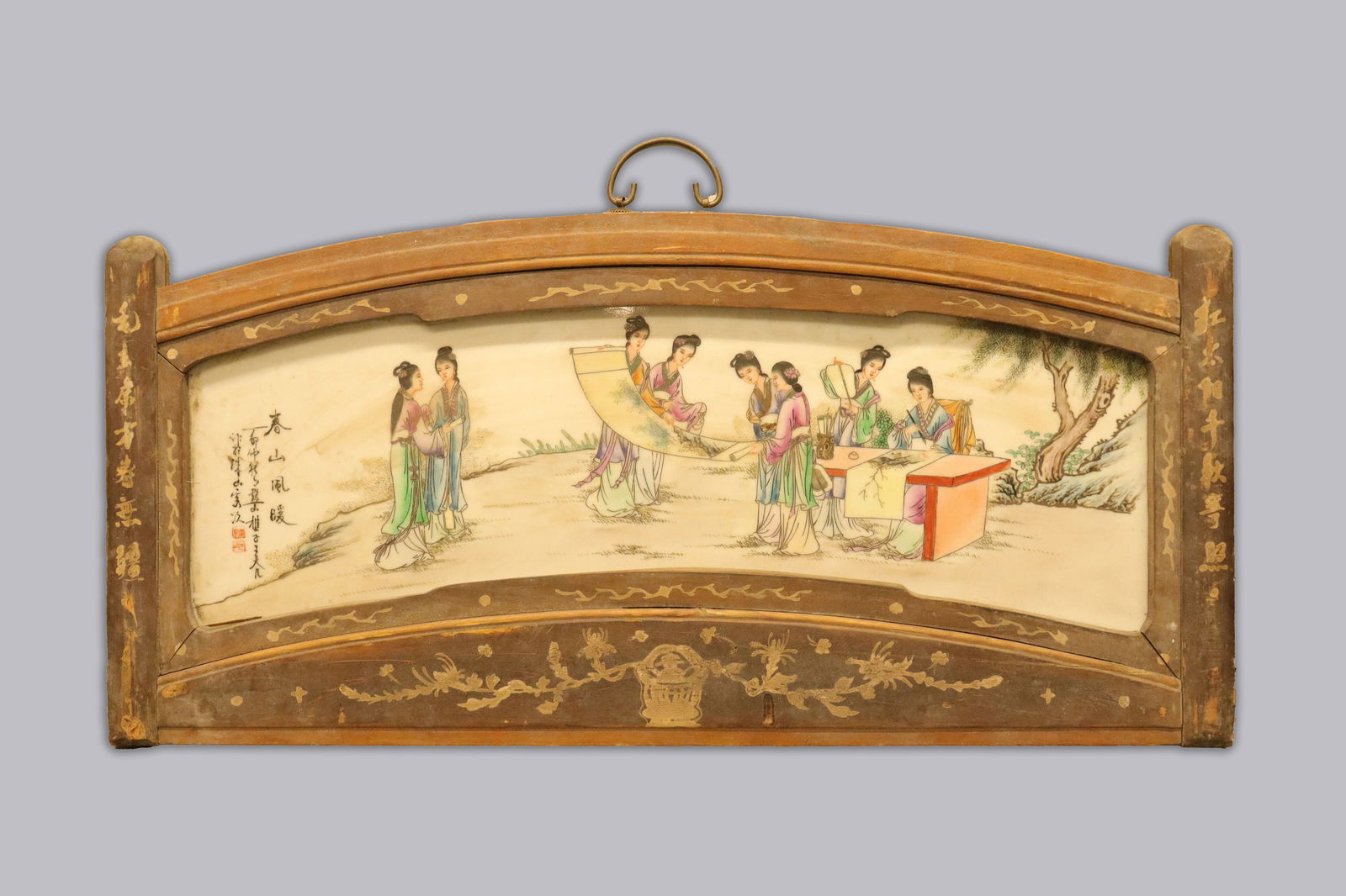 Chinese framed porcelain tile (1 of 6)