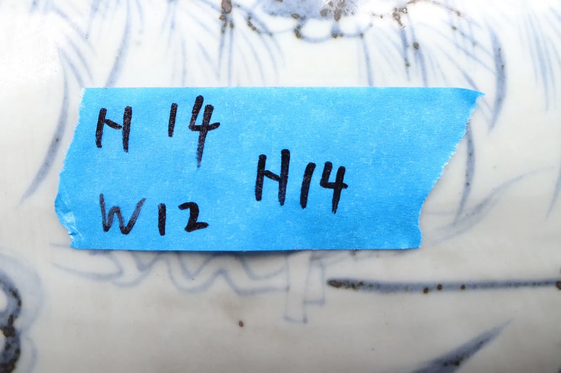 Chinese large b/w handled vase - 6