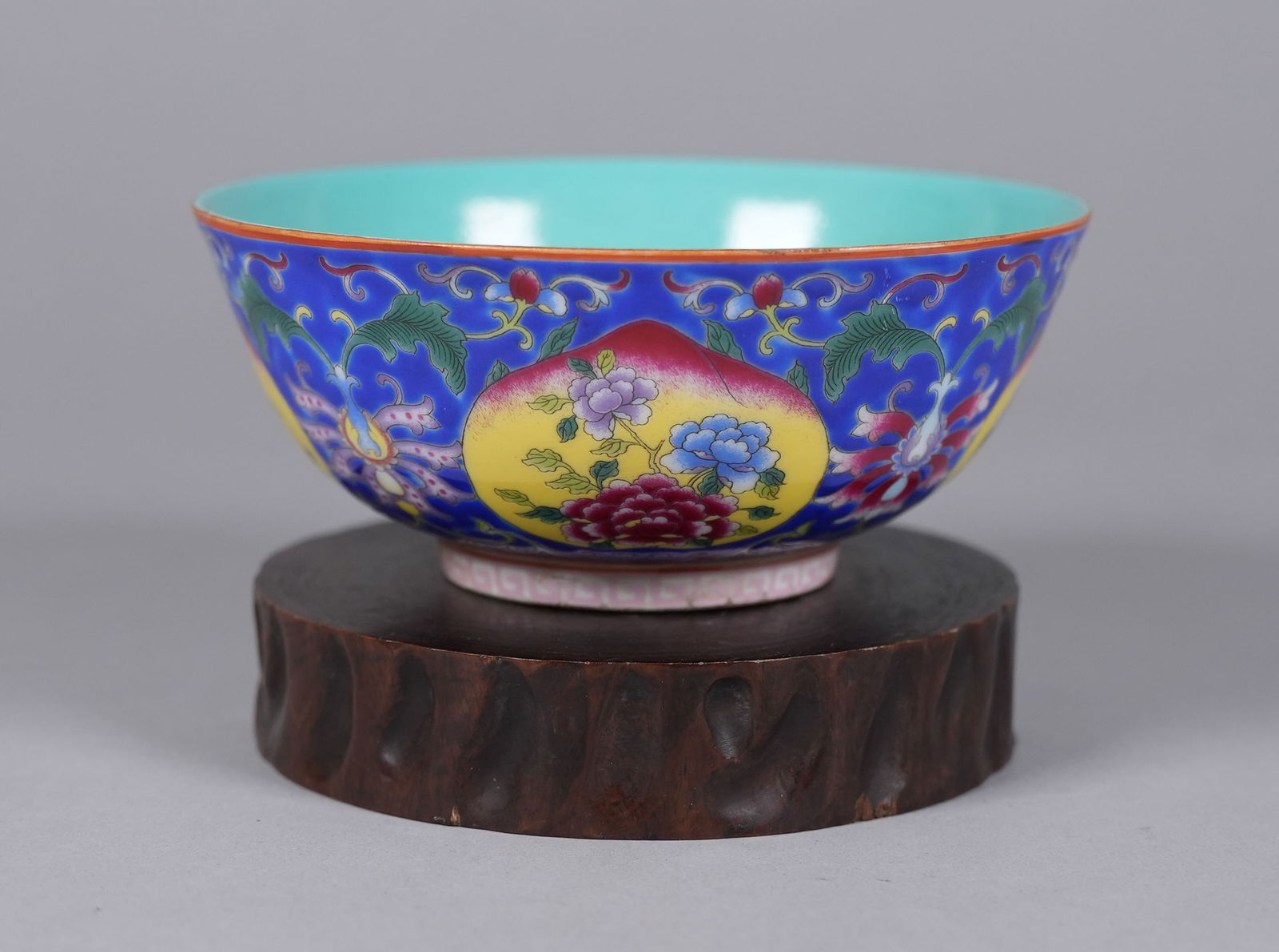 Chinese famille rose bowl: Chinese famille rose bowl. H: 2.5" x W: 6."