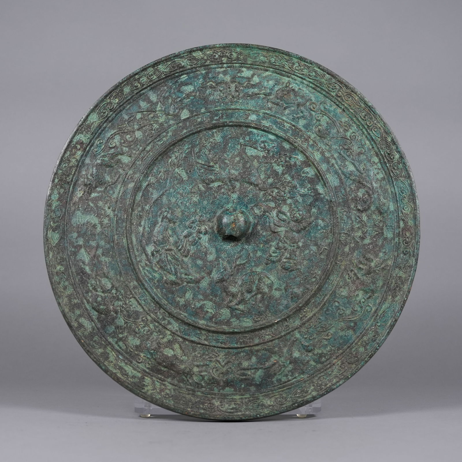 Chinese large heavy bronze mirror (1 of 6)