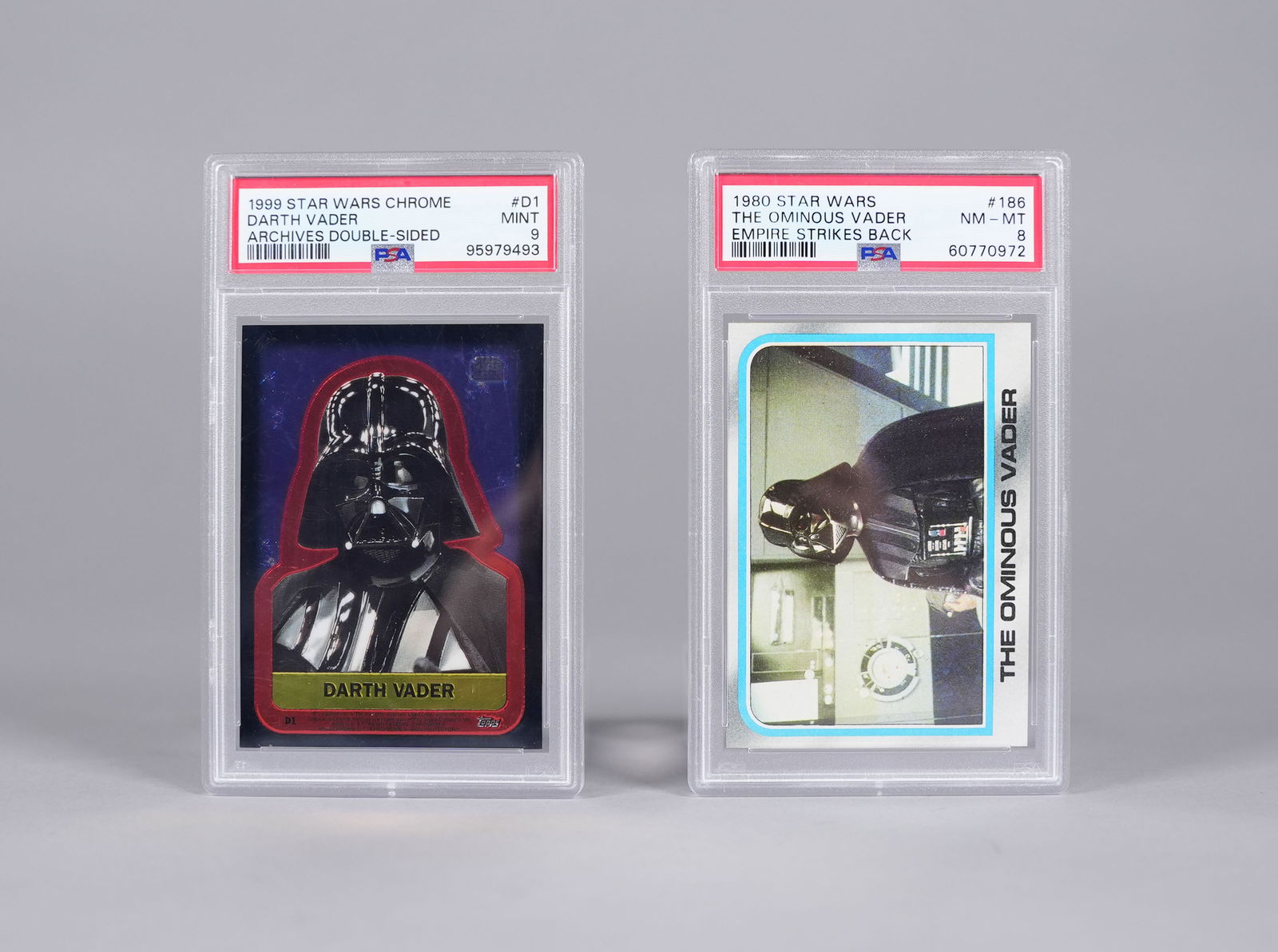 2 Star Wars cards PSA: 2 Star Wars card, both PSA graded.