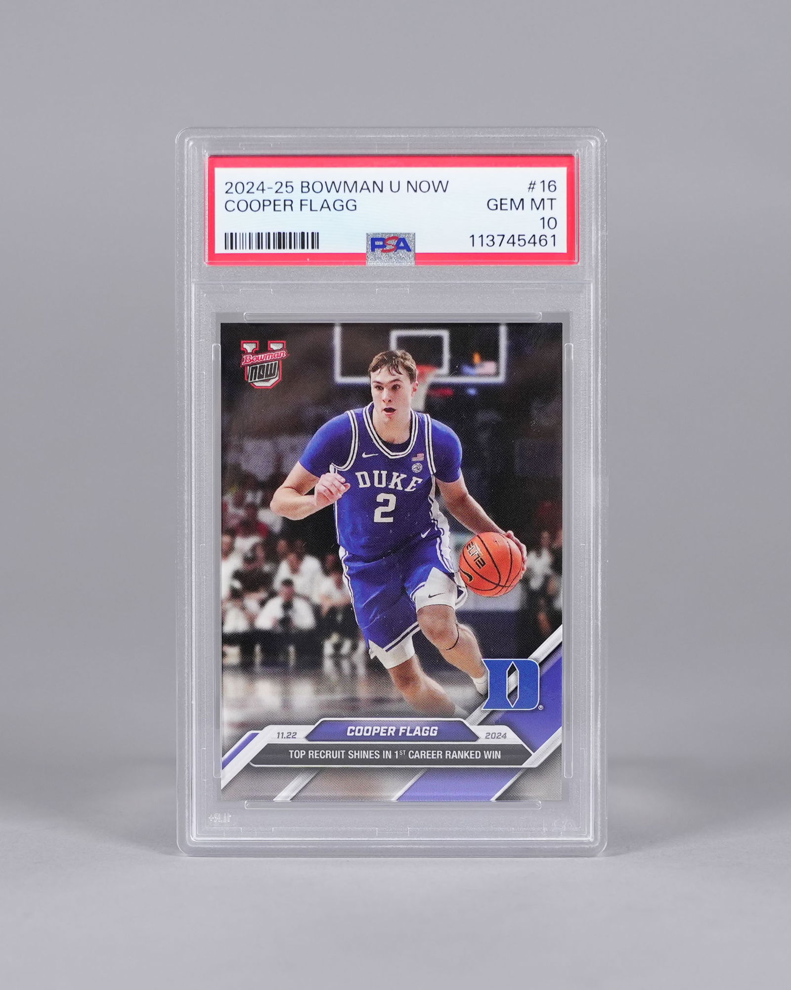 2024-25 Cooper Flagg Duke card PSA 10: 2024-25 Cooper Flagg basketball card, Duke PSA 10.