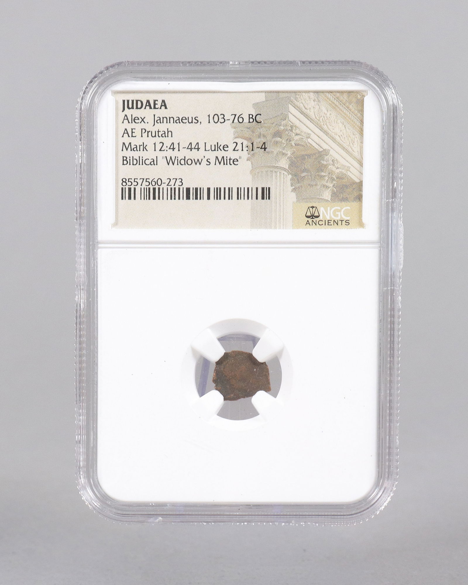 NGC archaic widow mite graded: NGC archaic widow mite, graded by NGC.