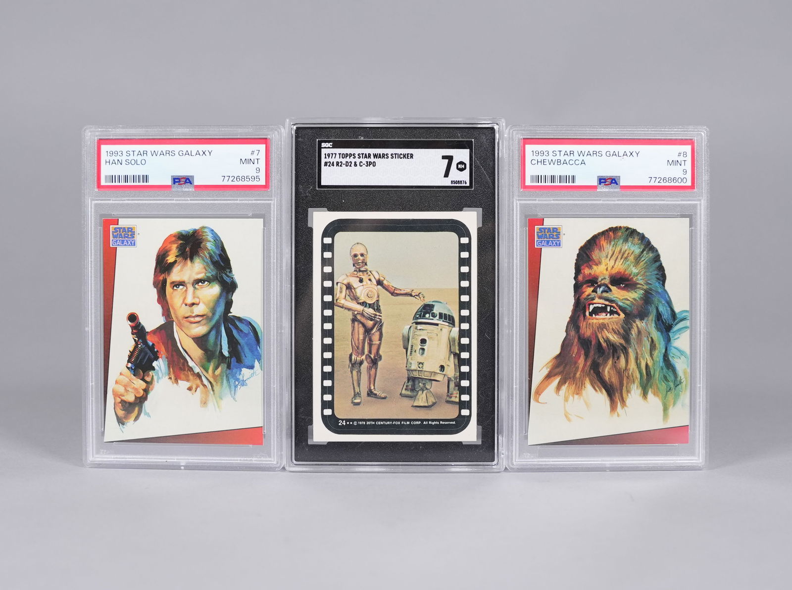 Lots Star Wars card graded: Lots Star Wars card, graded by SGC and PSA.