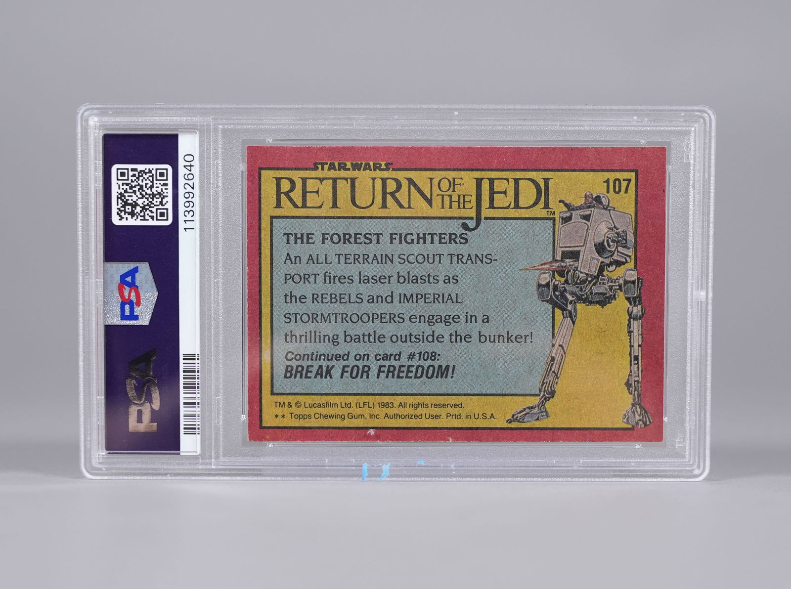 Lots 1983 Star Wars card PSA - 3