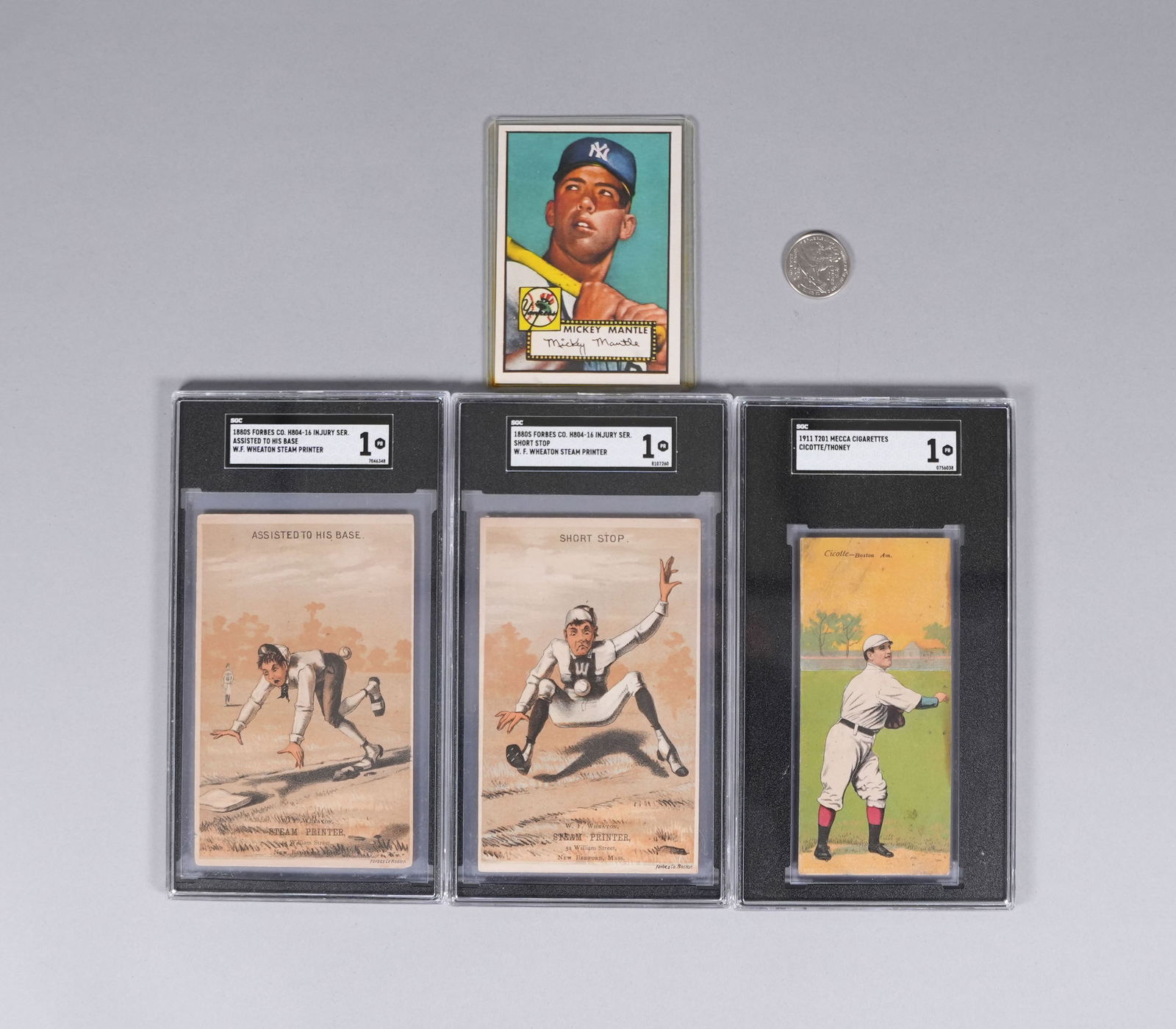 Lots antique baseball cards graded - 2