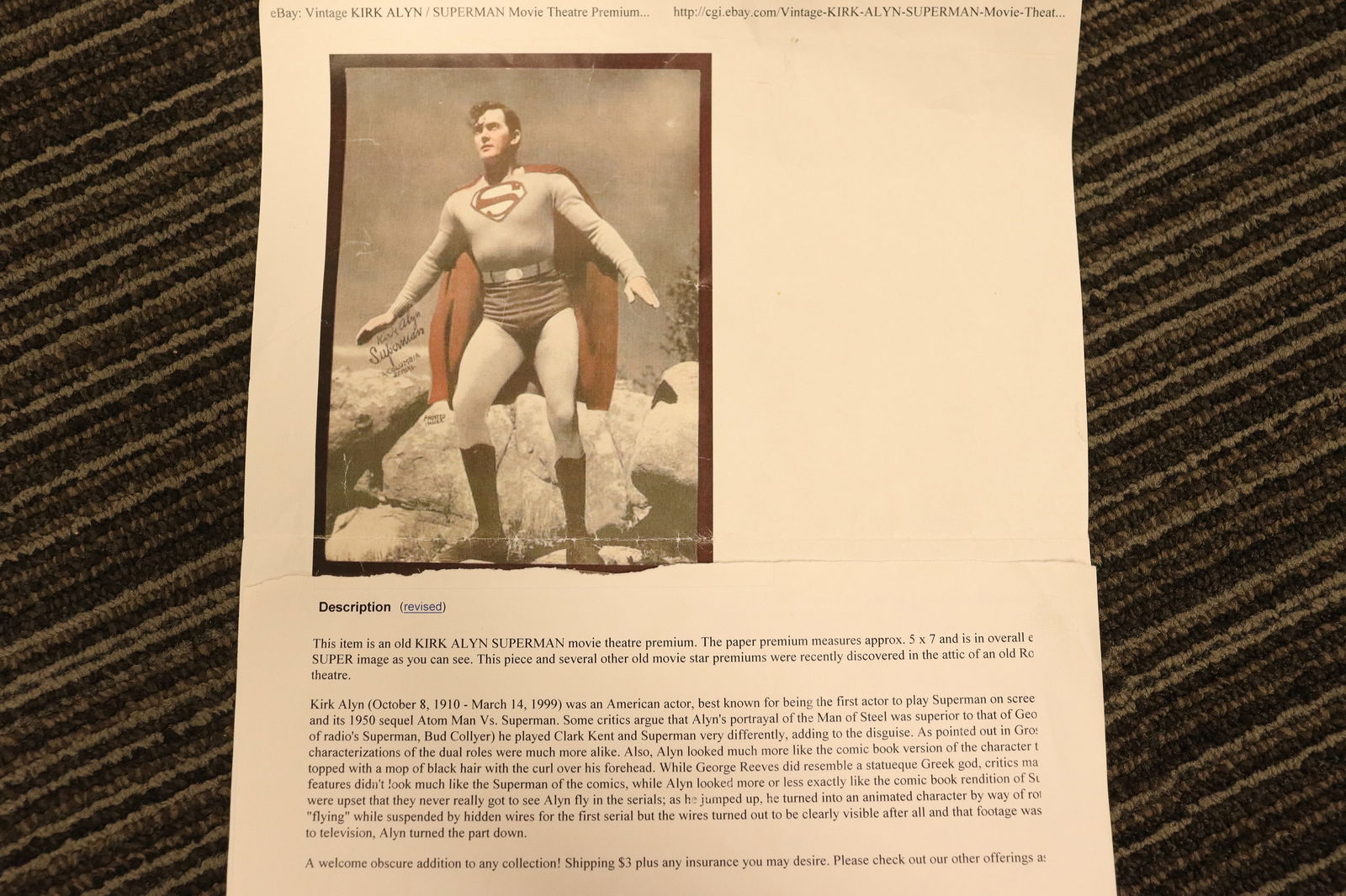 Original Kirk Alyn Superman costume - 10