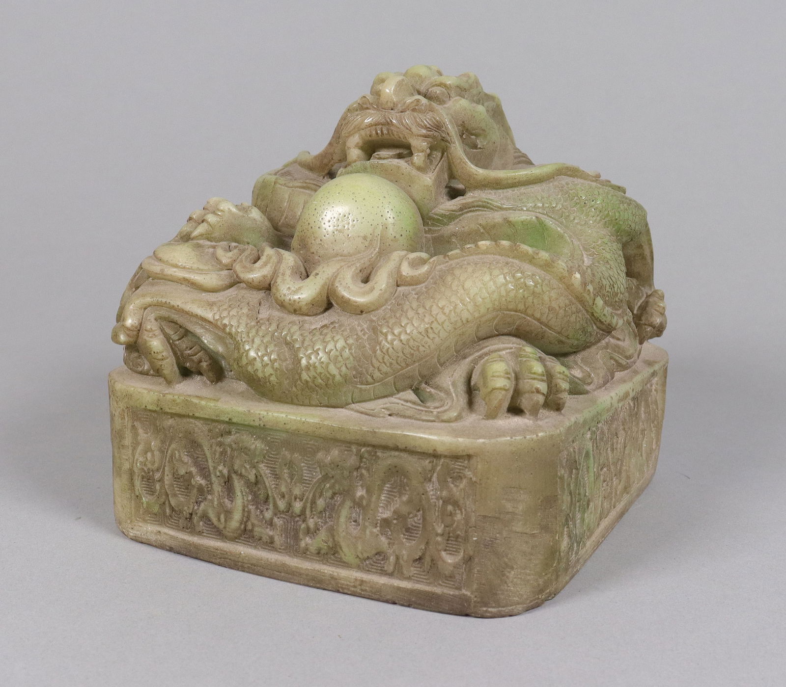 Chinese large heavy seal: Chinese large heavy seal. H: 4.7" x W: 4.9."