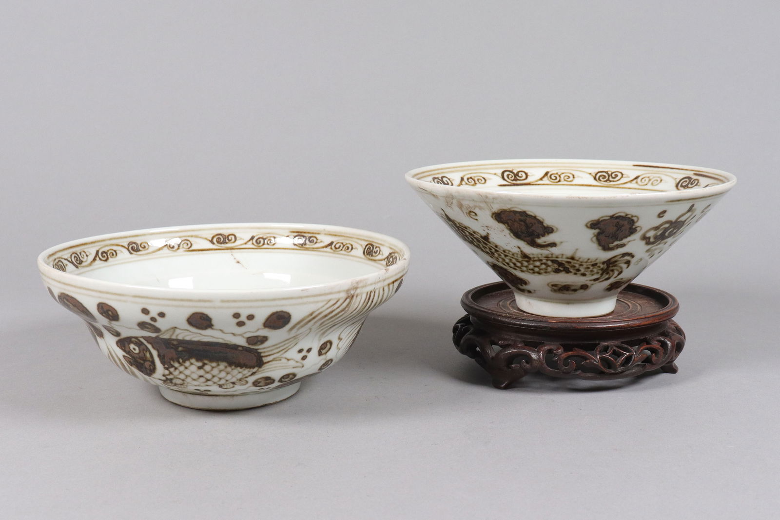 2 Chinese fine dragon bowls (1 of 7)