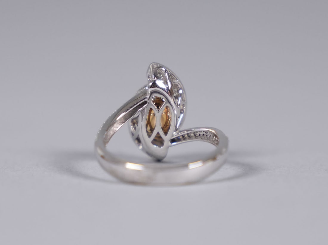 Platinum chrysoberyl diamond ring GIA - 4