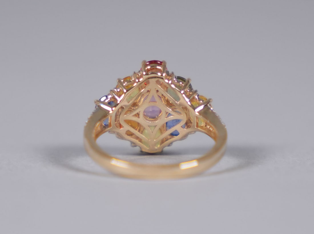 14 kt y/g sapphire ring - 4