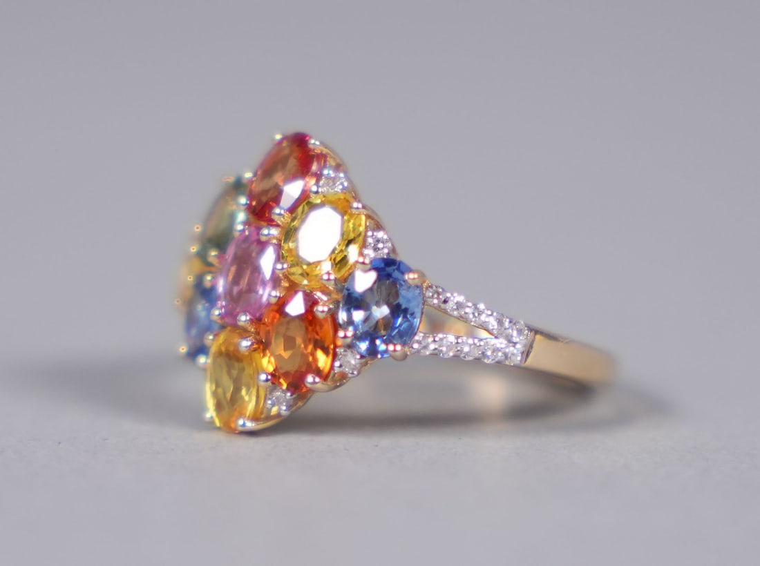 14 kt y/g sapphire ring - 5