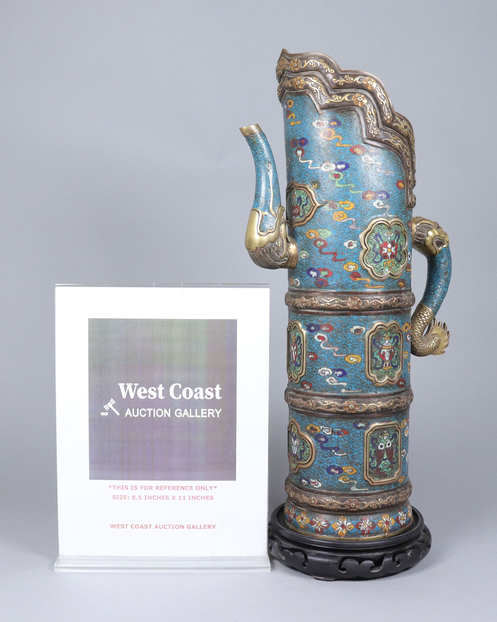 Chinese heavy cloisonne ewer - 2