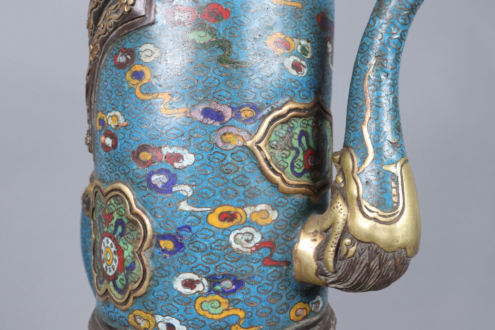 Chinese heavy cloisonne ewer - 4