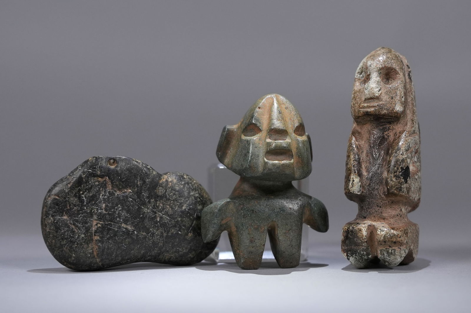 Lots Pre-Columbian jade figure celt: Lots Pre-Columbian jade carved celt figure.