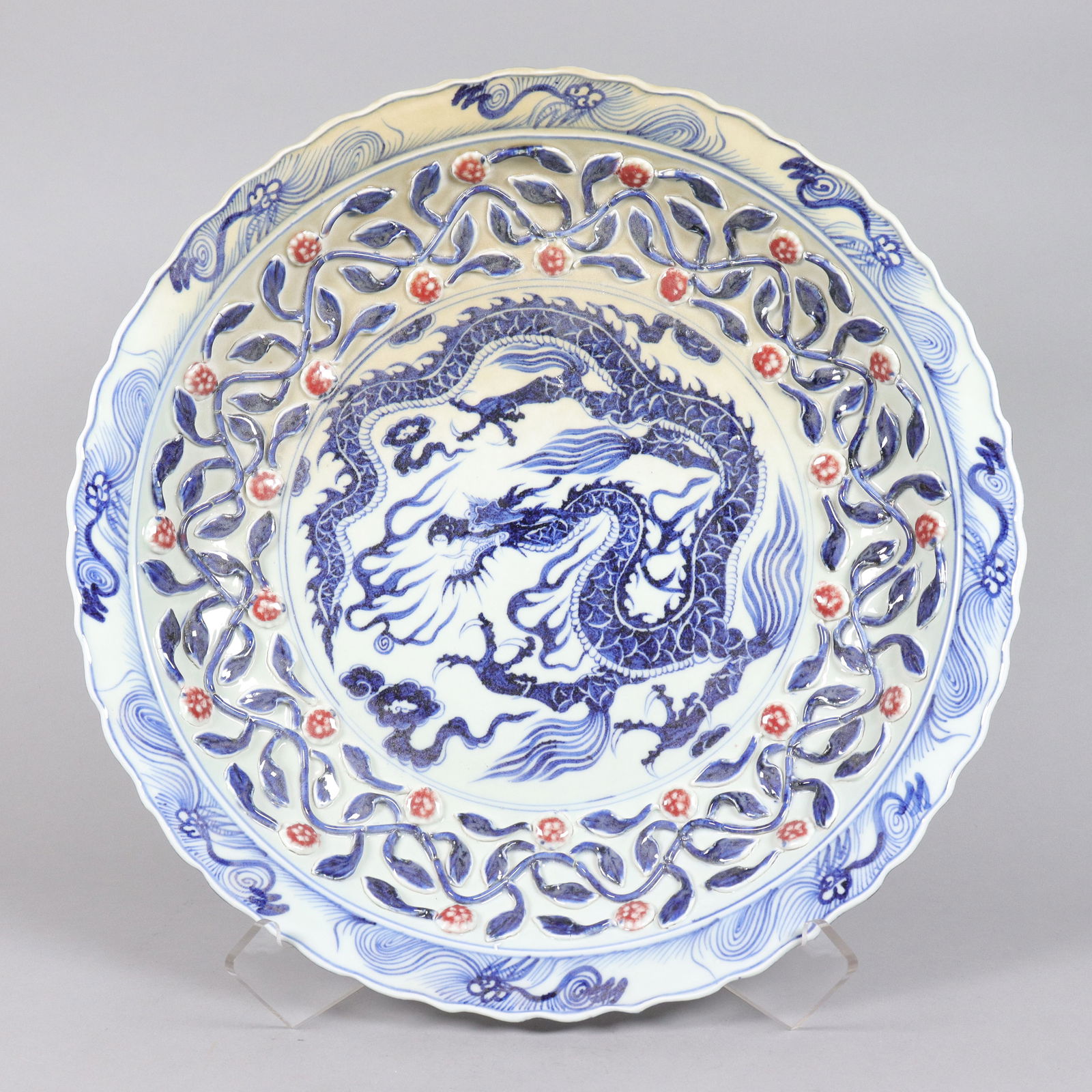 Chinese fine large b/w charger (1 of 6)