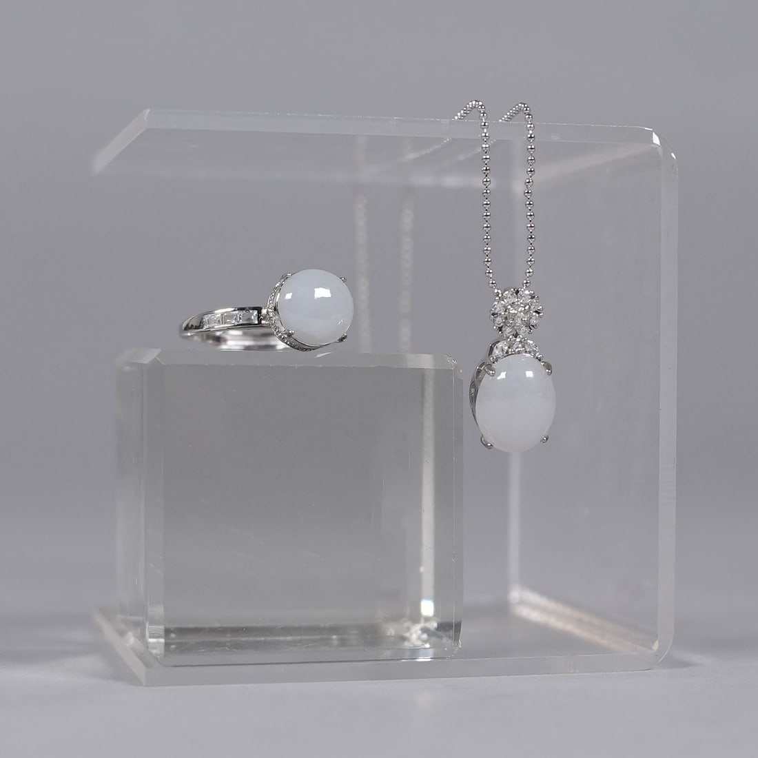 Lots Chinese sterling natural jadeite items: Lots Chinese sterling natural jadeite items. From an estate.