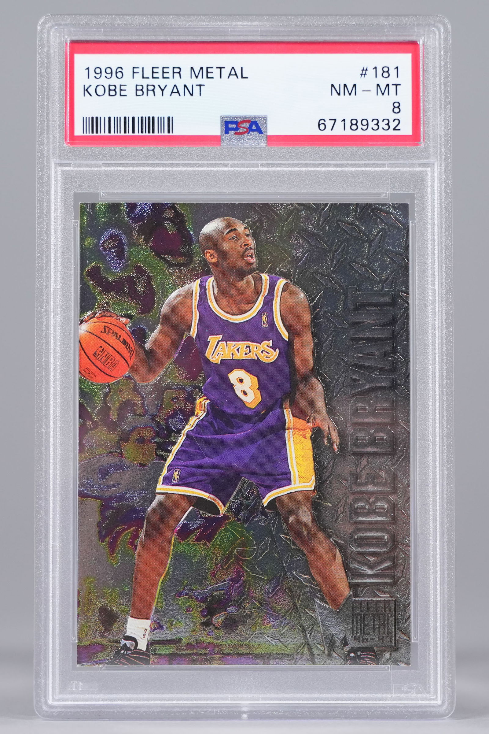 1996 Kobe Bryant card PSA 8 - 3