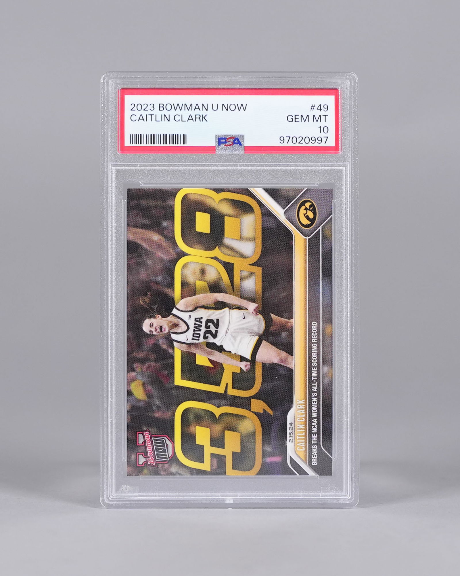 Caitlin Clark basketball card PSA 10: Caitlin Clark basketball card, PSA 10.