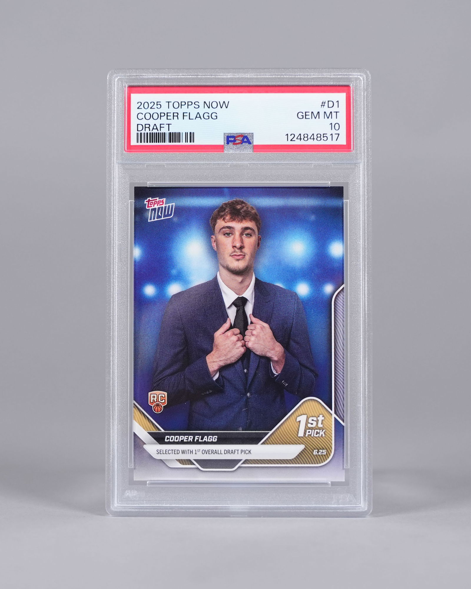 Cooper Flagg rookie card PSA 10: Cooper Flagg rookie card, PSA 10.