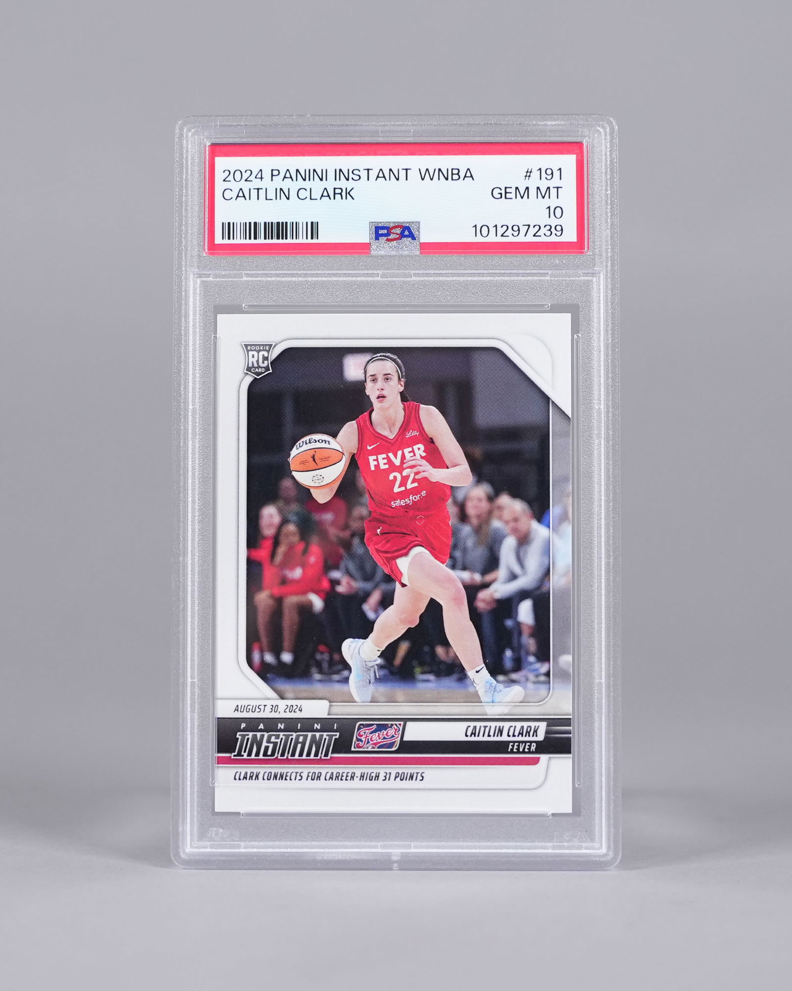 Caitlin Clark rookie card PSA 10: Caitlin Clark rookie card, PSA 10.